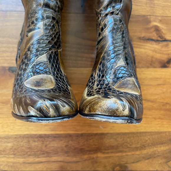 Bølo Venera Artisan Dark Brown Leather Boots Size US 6/ Euro 36.5 - Picture 8 of 16